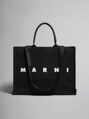 Marni Bey Tote Bag With Logo Print Svarta | MSEHR11881