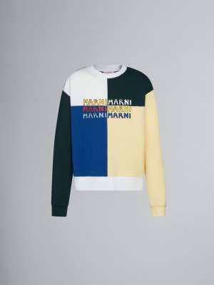 Marni Bio Bomull Sweatshirt With Multi-logo Print Olika Färger | QSEWA78818