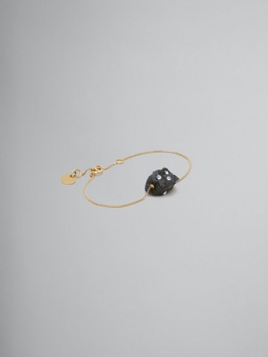 Marni Bracelet With Rhinestone Polka Dots Svarta Obsidian | YSEVQ81087