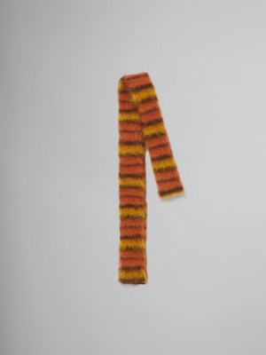 Marni Brushed Mohair And Ull Scarf Orange Bruna | YSEVQ73685