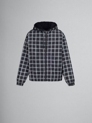 Marni Checked Nylon Jacket Svarta | LSESX43273