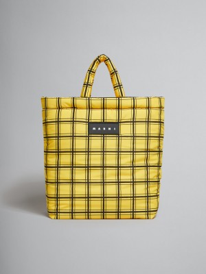 Marni Checked Nylon Puff Gula | FSEUI96297