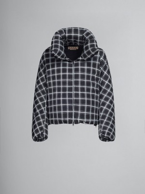 Marni Checked Oversized Down Jacket Svarta | SEIIZ60551