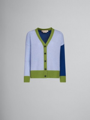 Marni Colour-block Cashmere Cardigan Blå | SENEJ88936