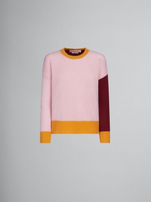 Marni Colour-block Cashmere Jumper Rosa | USETG58899