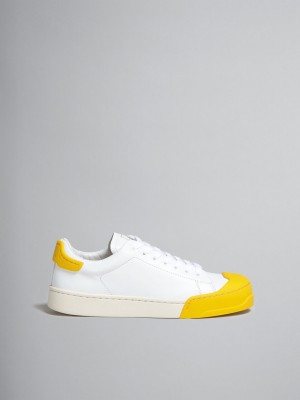 Marni Dada Bumper Sneaker Läder Vita Gula | ESEVG77984