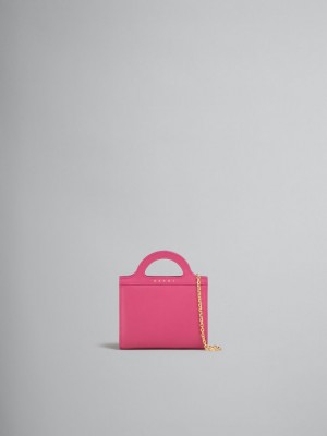 Marni Läder Tropicalia Wallet With Chain Rem Rosa | SSEVO15437