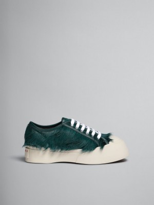 Marni Long-hair Calfskin Pablo Spets-up Sneaker Gröna | GSEUC73599