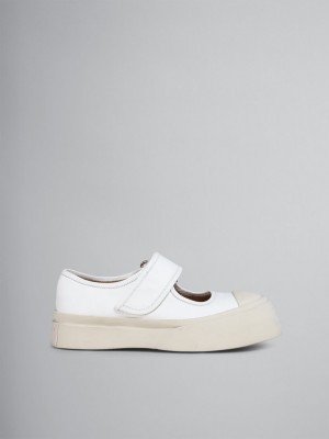 Marni Nappa Läder Mary Jane Sneaker Vita | SENZX95221