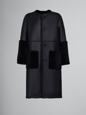 Marni Reversible Shearling Coat Svarta | ASEDF67723