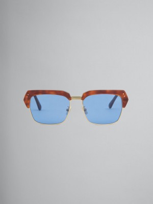 Marni Three Gorges Metal And Acetate Blå | SEJBT76601