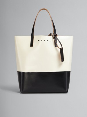 Marni Tribeca Shopping Bag Vita Svarta | FSEUI25320