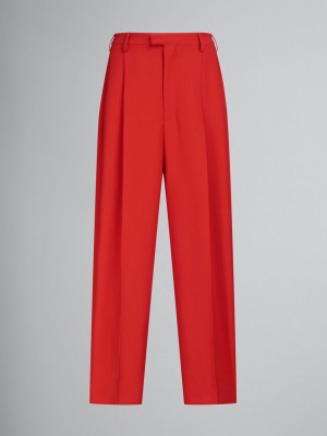 Marni Tropical Ull Tailored Trousers Röda | SEZPD43261