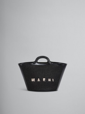 Marni Tropicalia Small Bag Läder And Raffia Svarta | SSENY99994