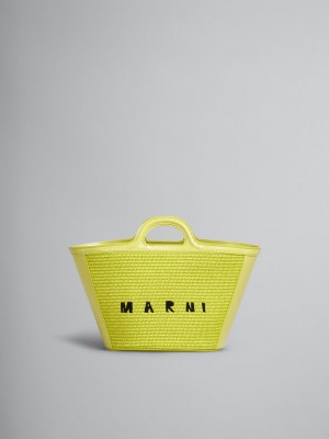 Marni Tropicalia Small Bag Läder And Raffia Gula | SEXBR95016