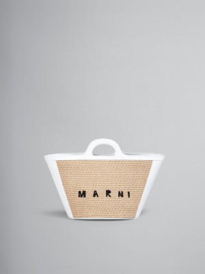 Marni Tropicalia Small Bag Läder And Raffia Vita | SECVG44823