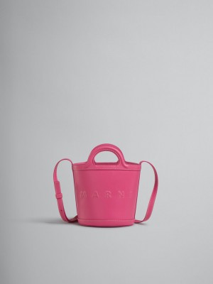 Marni Tropicalia Small Bucket Bag Läder Rosa | DSEVO87590