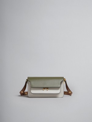 Marni Trunk Bag E/W Läder Gröna Grå Bruna | USETG19034