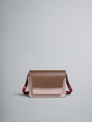 Marni Trunk Medium Bag Läder Bruna Rosa Röda | ESEVG57989