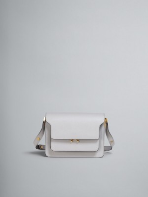 Marni Trunk Medium Bag Läder Grå | BSESO28334