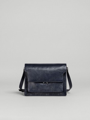 Marni Trunk Soft Large Bag Läder Blå | SEEGJ85935