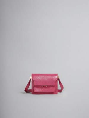 Marni Trunk Soft Mini Bag Läder Fuchsia | SEEGJ14967