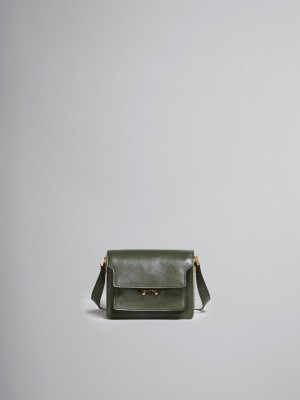 Marni Trunk Soft Mini Bag Läder Gröna Vita | SEEAH81549