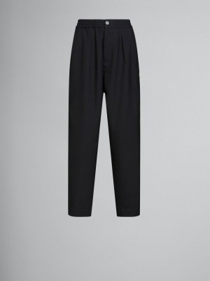 Marni Ull Trousers With Front Pleats Svarta | FSEUI25484