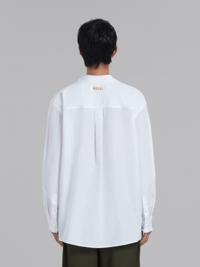 Marni Bio Bomull Long-sleeved T-shirt With Back Yoke Vita | PSEER95728