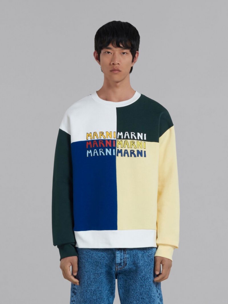 Marni Bio Bomull Sweatshirt With Multi-logo Print Olika Färger | QSEWA78818