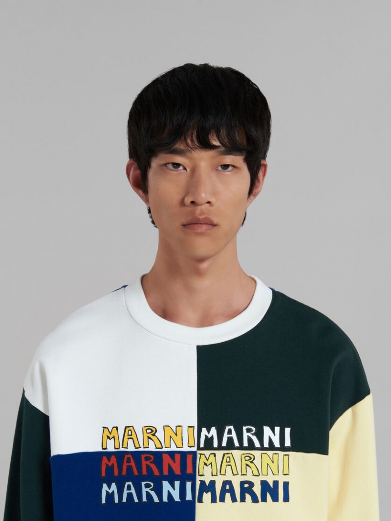 Marni Bio Bomull Sweatshirt With Multi-logo Print Olika Färger | QSEWA78818