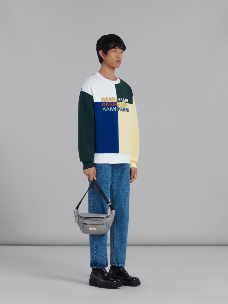 Marni Bio Bomull Sweatshirt With Multi-logo Print Olika Färger | QSEWA78818