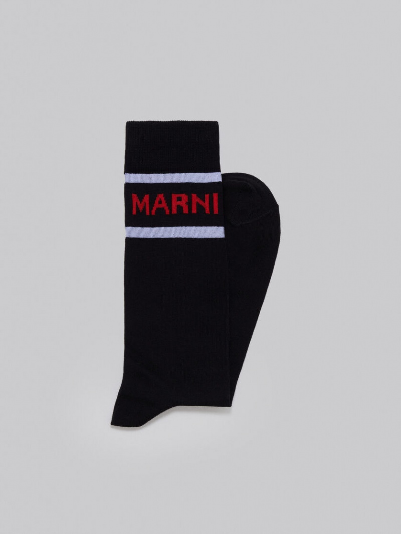 Marni Bomull With Logo Svarta | SEJBT73125