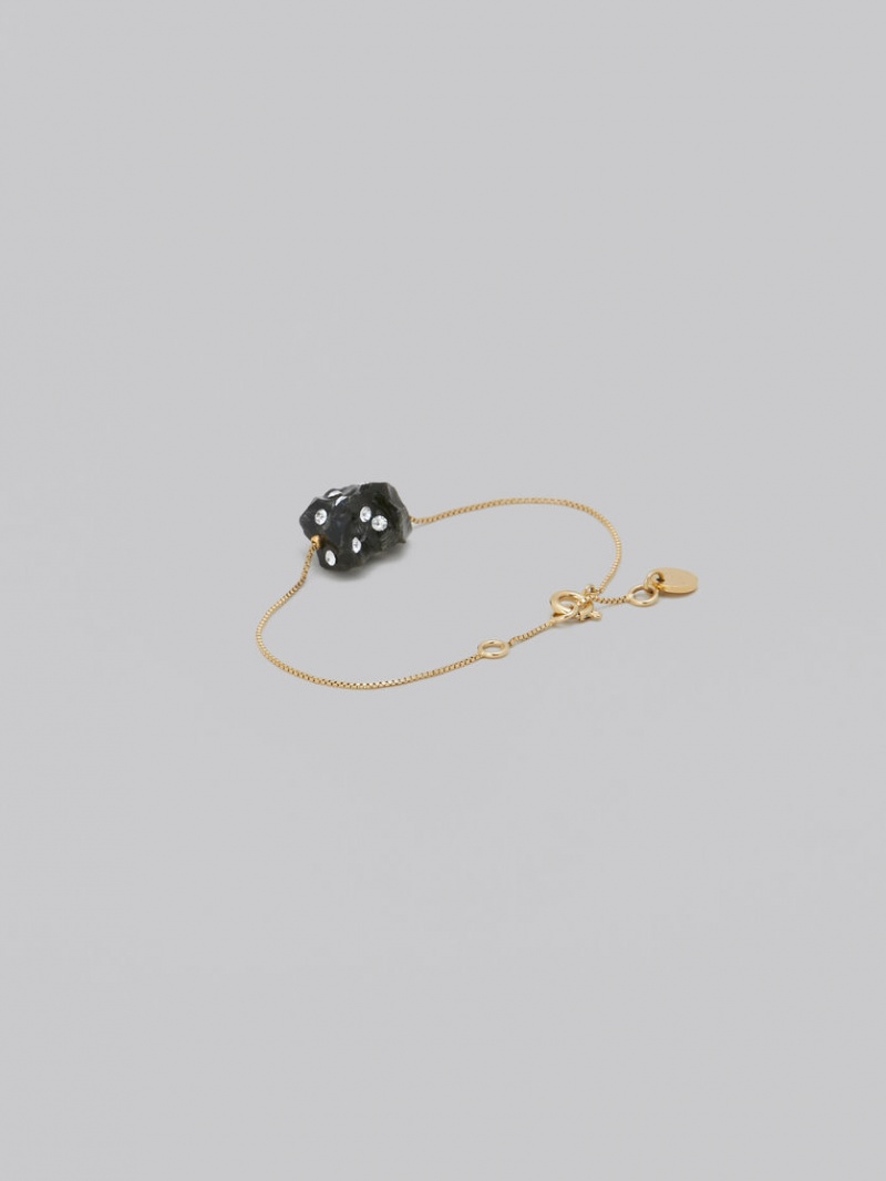 Marni Bracelet With Rhinestone Polka Dots Svarta Obsidian | YSEVQ81087