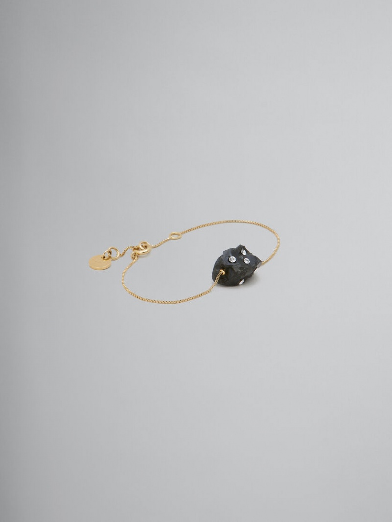 Marni Bracelet With Rhinestone Polka Dots Svarta Obsidian | YSEVQ81087