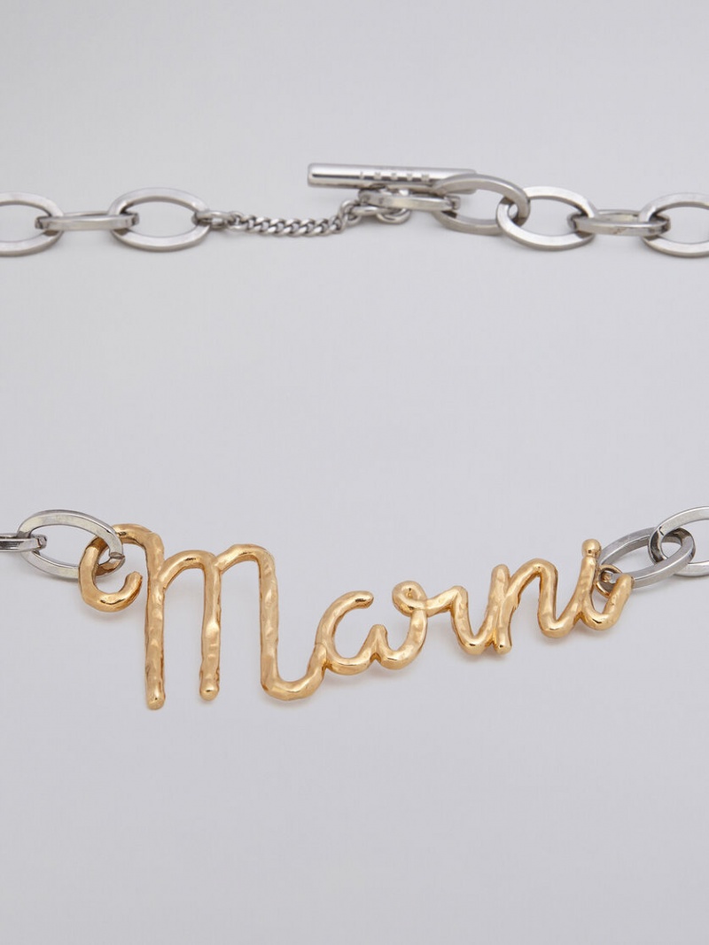 Marni Brass Marni Italic Silver Guld | FSEHY21640