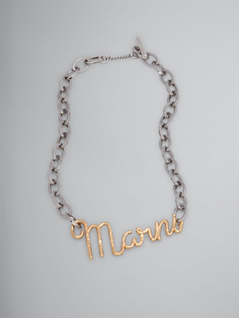 Marni Brass Marni Italic Silver Guld | FSEHY21640