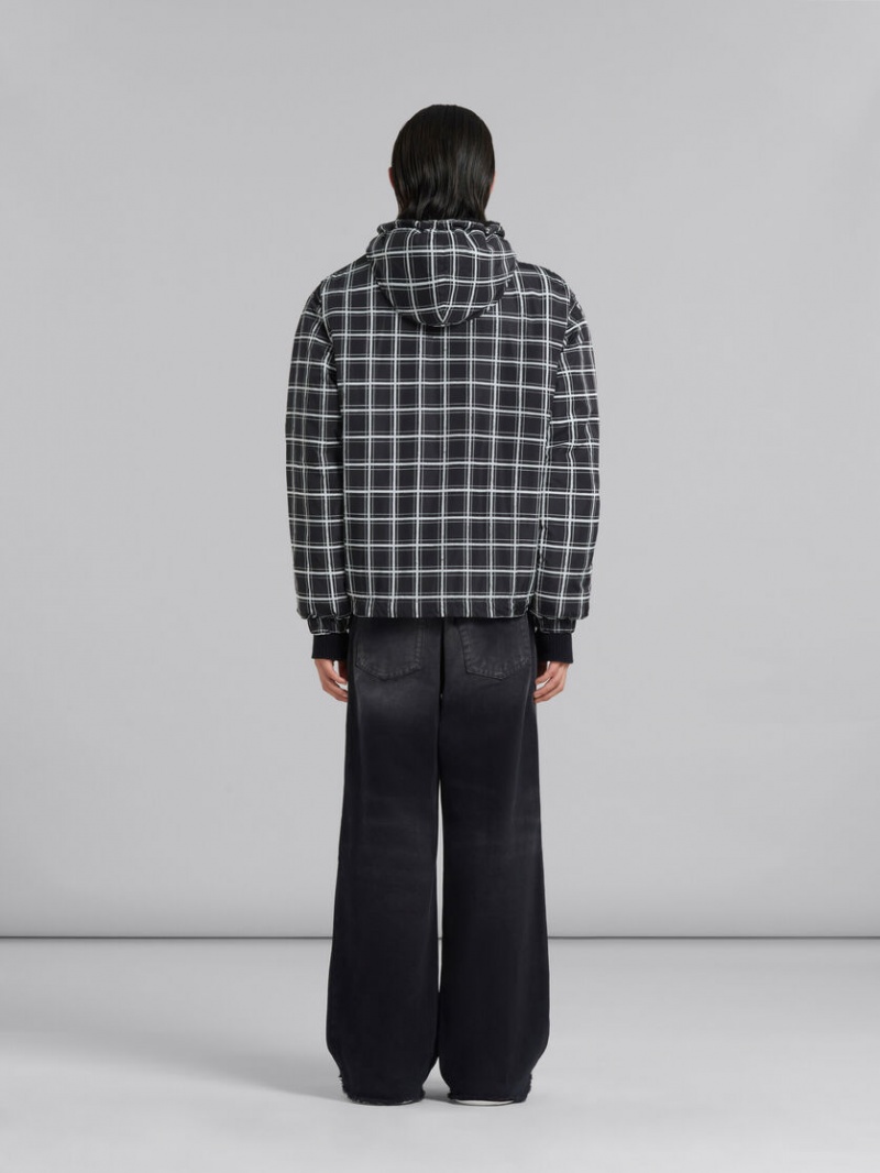 Marni Checked Nylon Jacket Svarta | LSESX43273