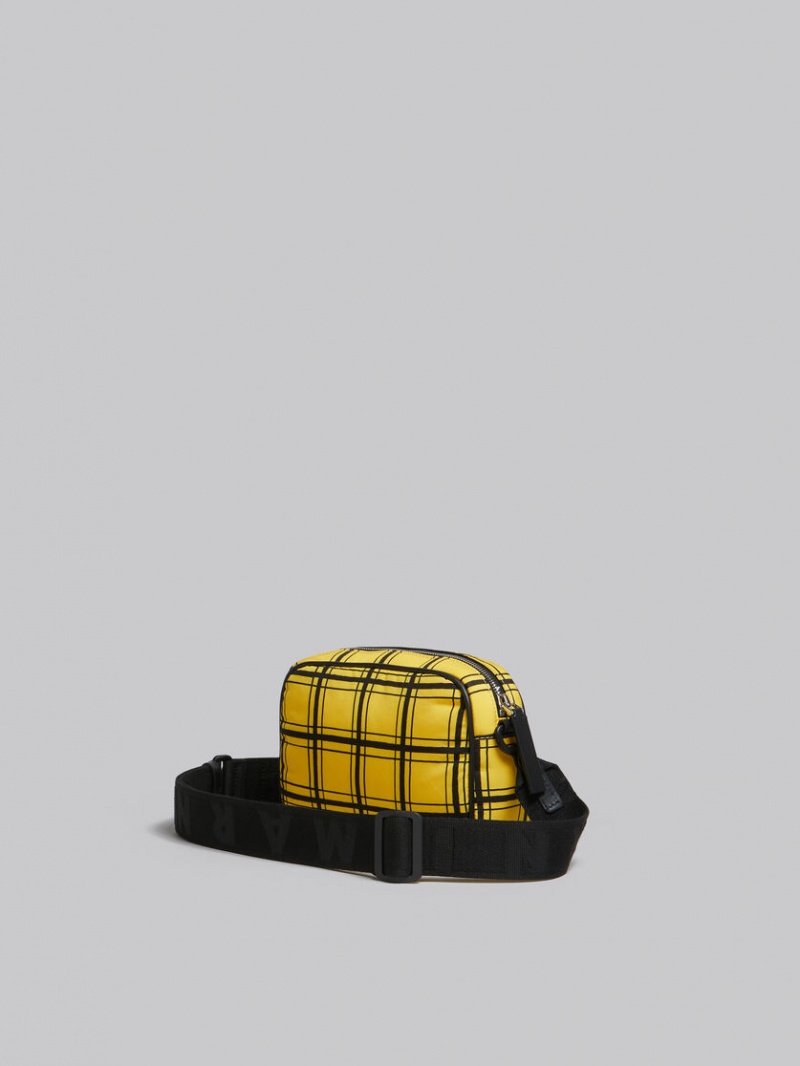 Marni Checked Nylon Puff Camera Bag Gula | ESEVG93141