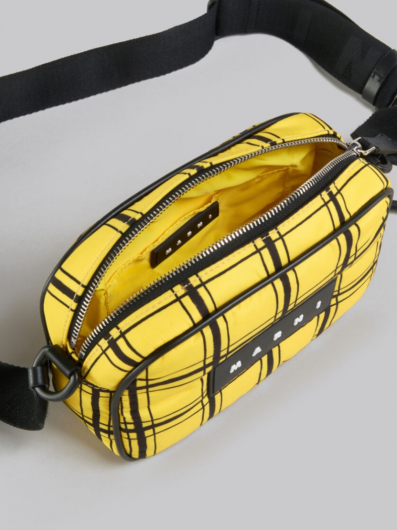 Marni Checked Nylon Puff Camera Bag Gula | ESEVG93141