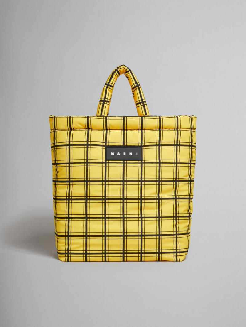 Marni Checked Nylon Puff Gula | FSEUI96297