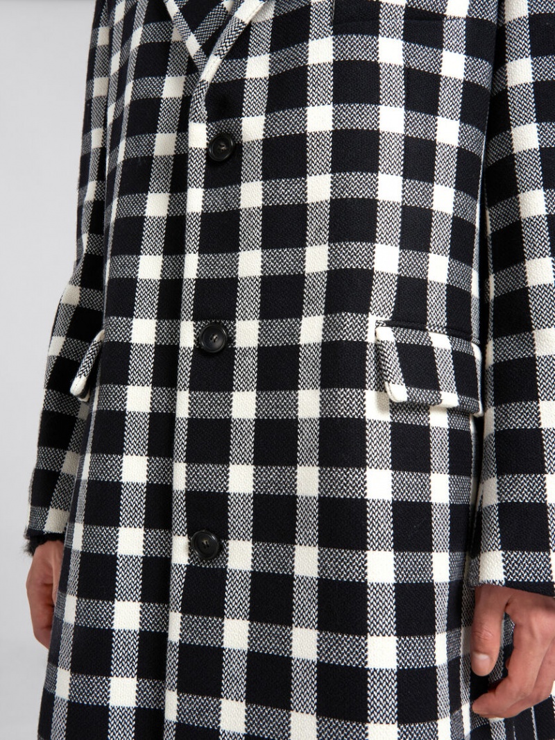 Marni Checked Ull Coat Svarta | GSEUC20170