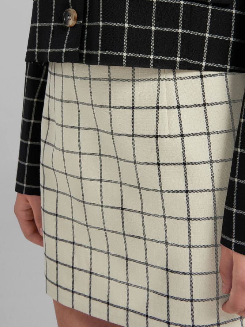 Marni Checked Ull Mini Skirt Vita | QSEWA25421