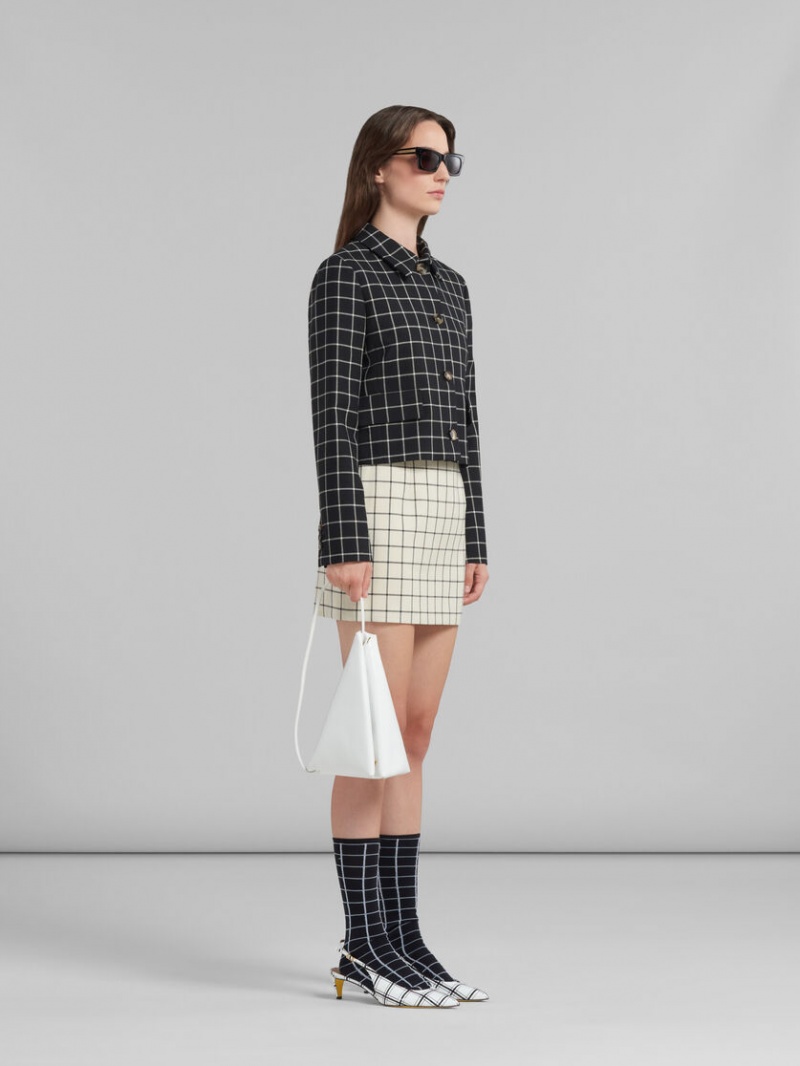 Marni Checked Ull Mini Skirt Vita | QSEWA25421