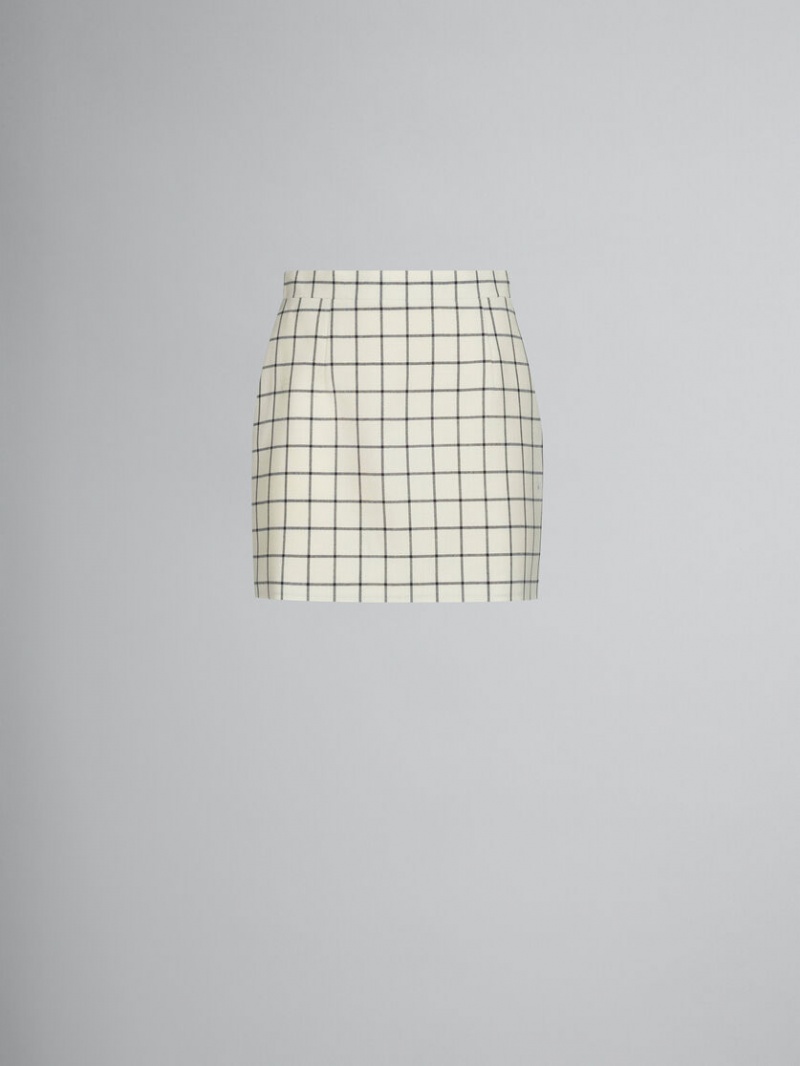 Marni Checked Ull Mini Skirt Vita | QSEWA25421