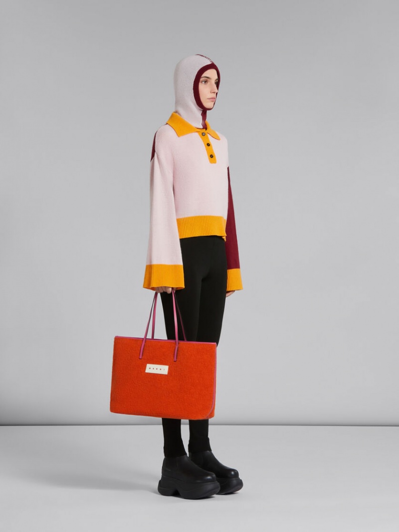 Marni Colour-block Cashmere Polo Jumper Rosa | QSEUV77979