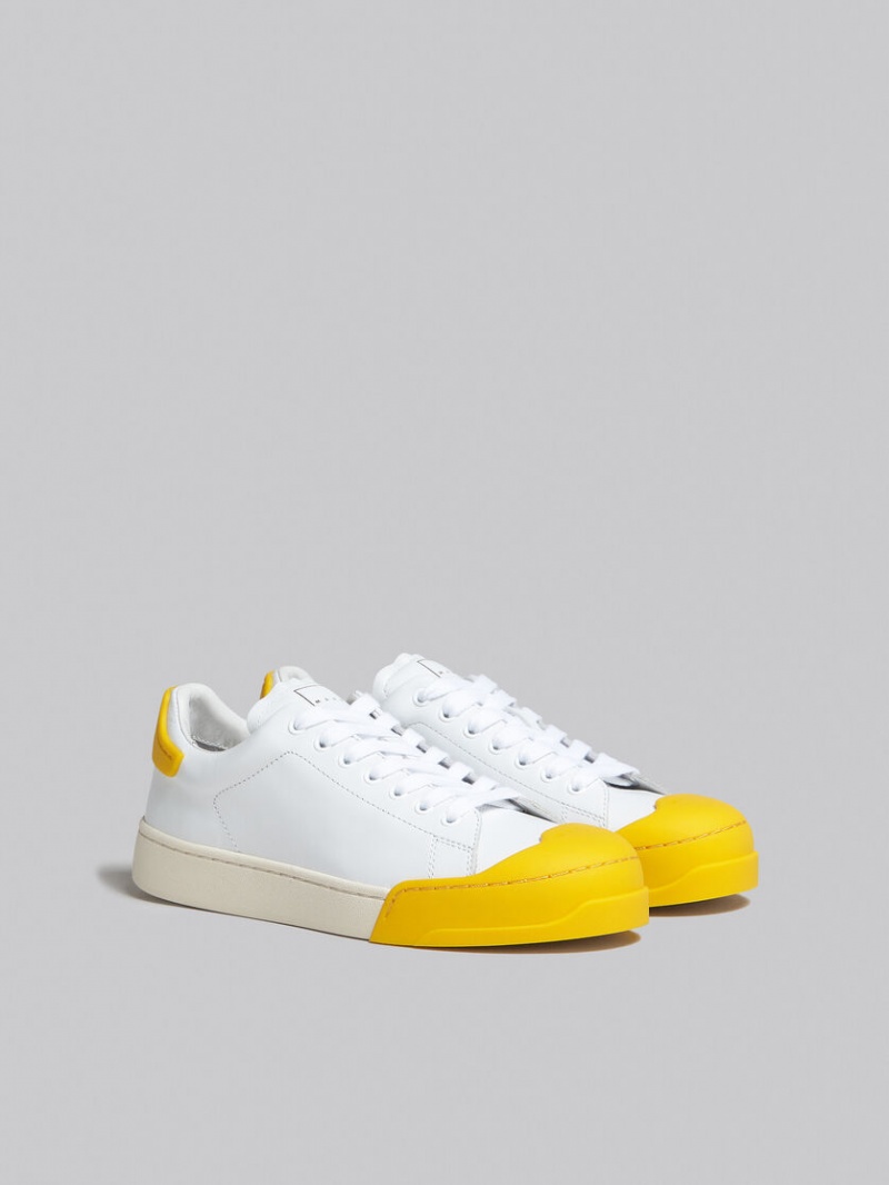 Marni Dada Bumper Sneaker Läder Vita Gula | ESEVG77984