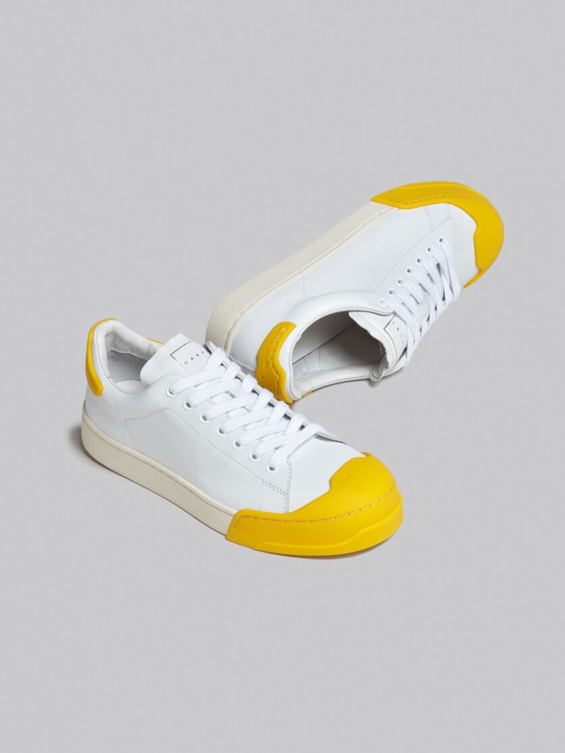 Marni Dada Bumper Sneaker Läder Vita Gula | ESEVG77984