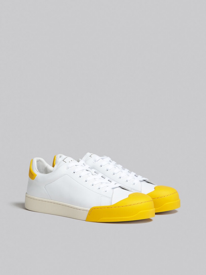 Marni Dada Bumper Sneaker Läder Vita Gula | BSESD33213