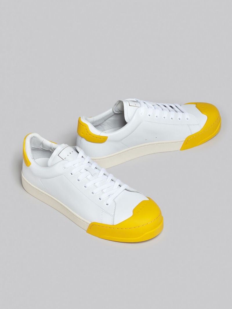 Marni Dada Bumper Sneaker Läder Vita Gula | BSESD33213